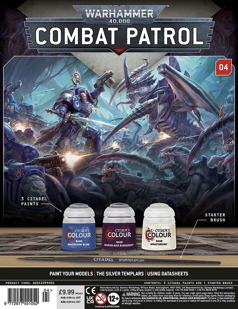 the warhammerr combat paint set is shown in front of a poster