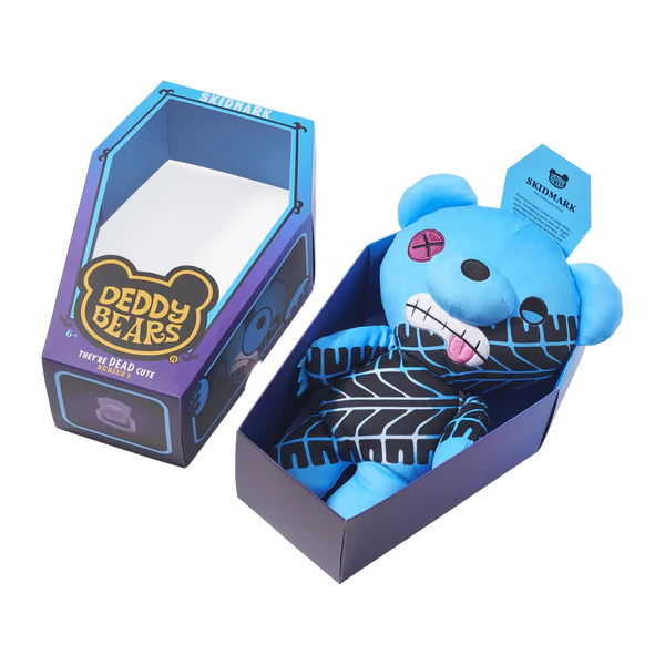 a blue teddy bear in a blue box