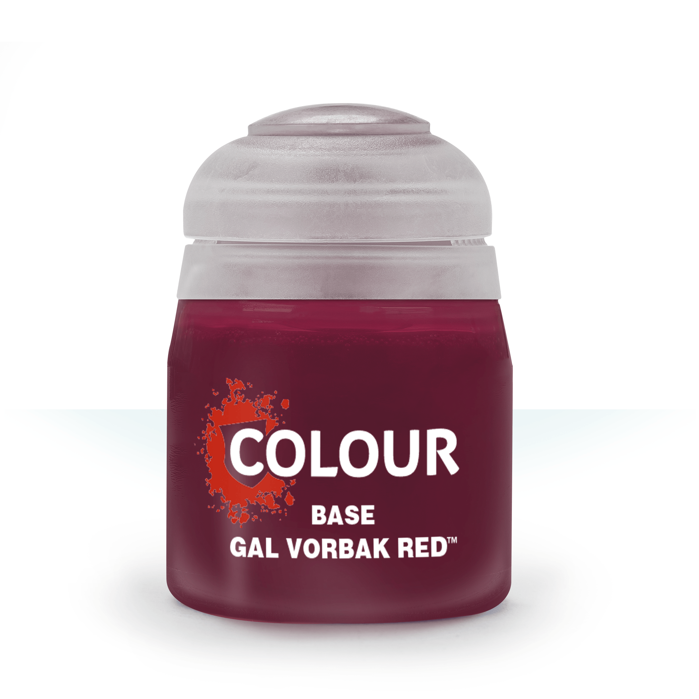 a bottle of red paint on a white background