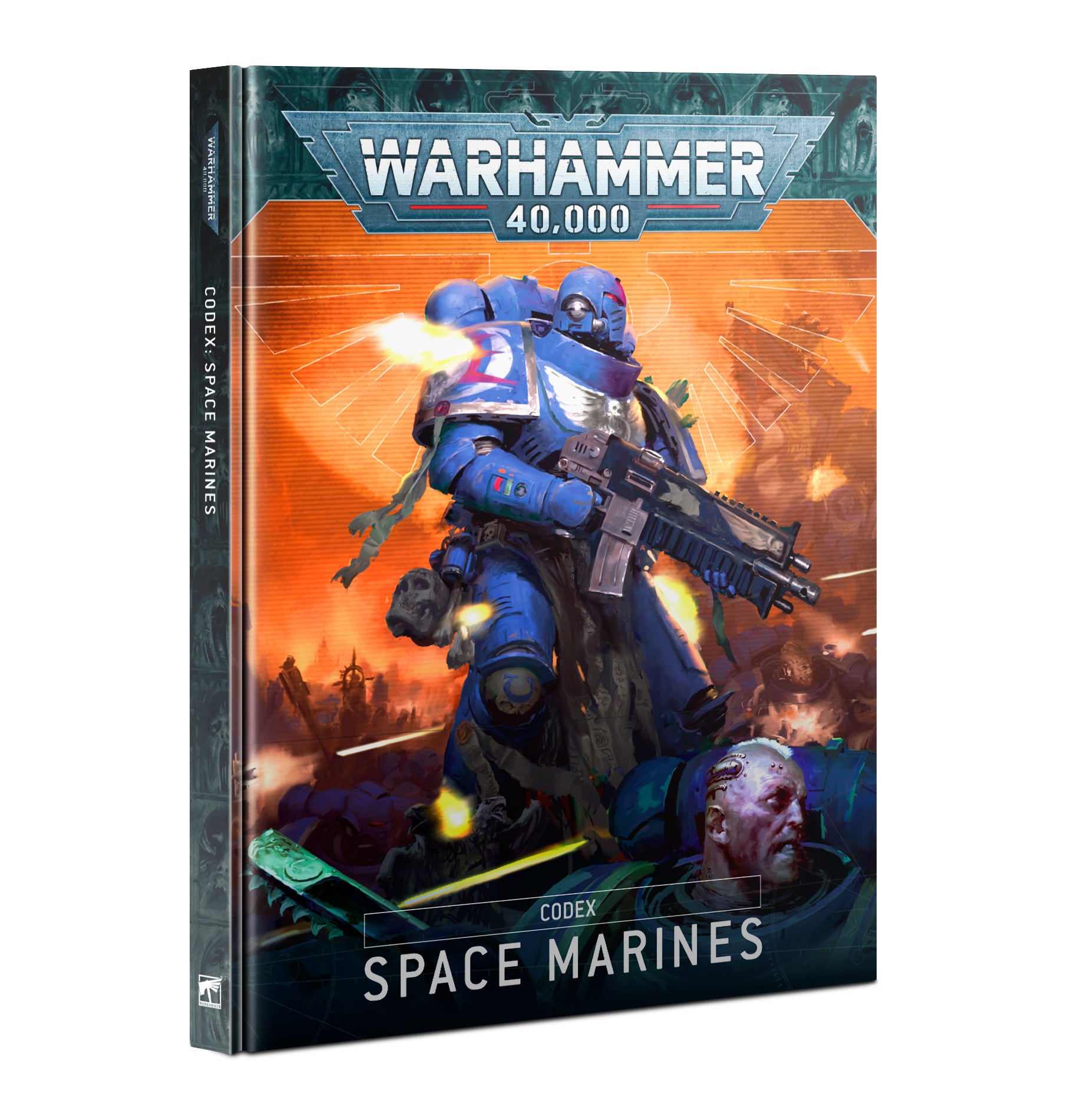 a book with a space marines cover on it