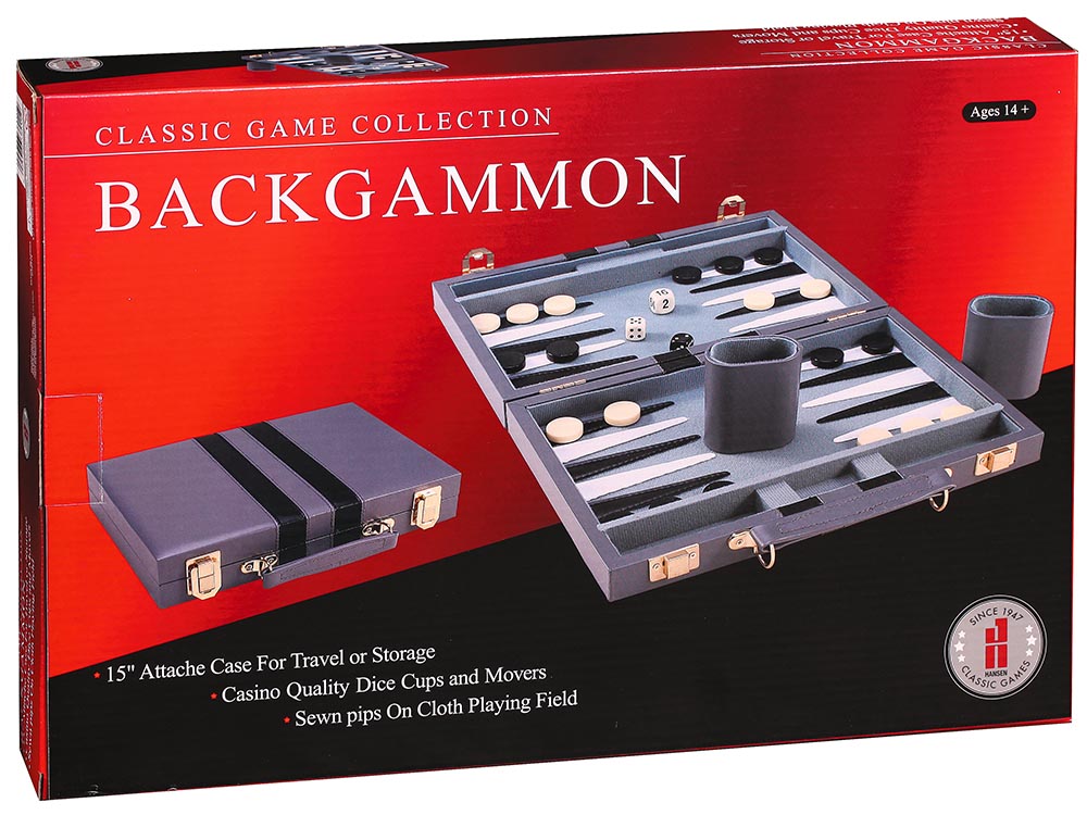 Premium 15" Backgammon Set in Case